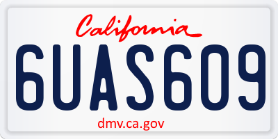 CA license plate 6UAS609