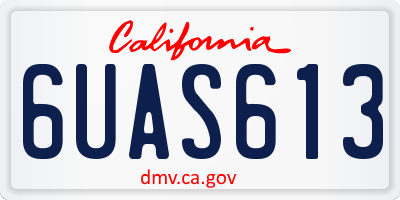 CA license plate 6UAS613