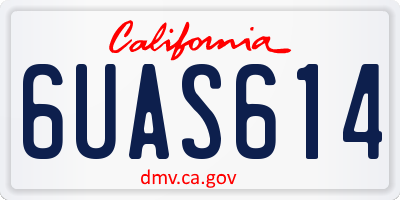 CA license plate 6UAS614