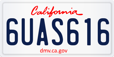 CA license plate 6UAS616