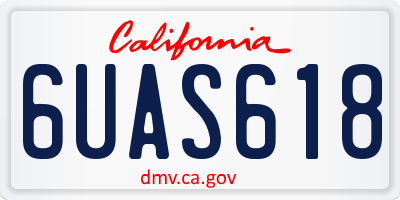 CA license plate 6UAS618