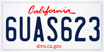CA license plate 6UAS623