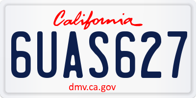 CA license plate 6UAS627