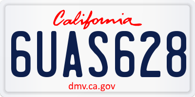 CA license plate 6UAS628