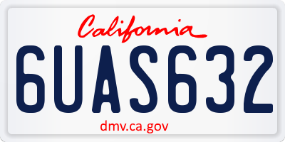 CA license plate 6UAS632