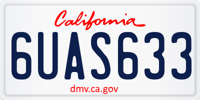 CA license plate 6UAS633