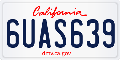 CA license plate 6UAS639
