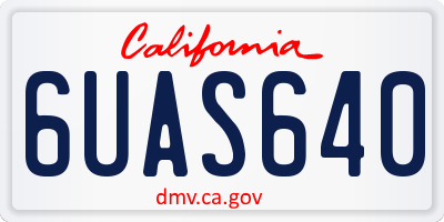 CA license plate 6UAS640