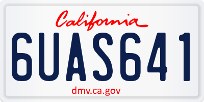 CA license plate 6UAS641