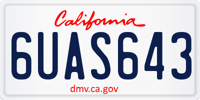 CA license plate 6UAS643