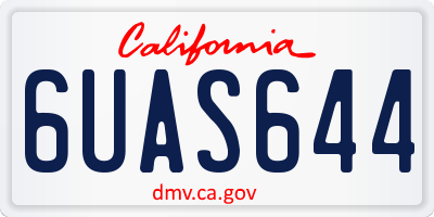 CA license plate 6UAS644