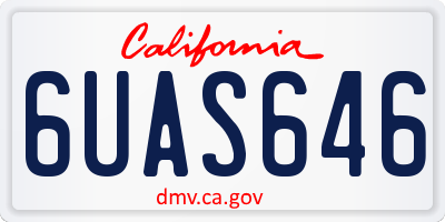 CA license plate 6UAS646