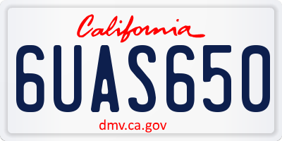 CA license plate 6UAS650