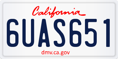 CA license plate 6UAS651