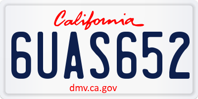 CA license plate 6UAS652