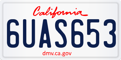 CA license plate 6UAS653
