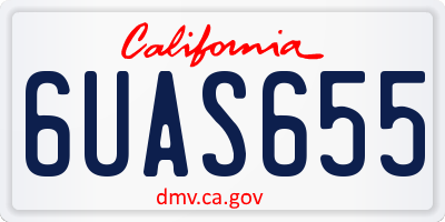 CA license plate 6UAS655