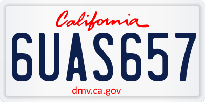 CA license plate 6UAS657