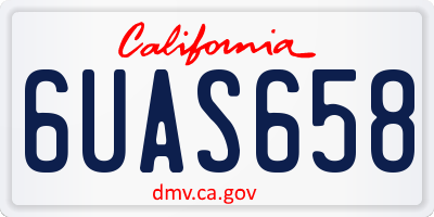 CA license plate 6UAS658