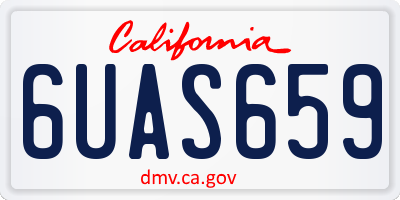 CA license plate 6UAS659