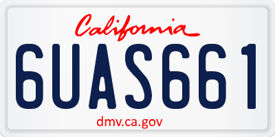 CA license plate 6UAS661