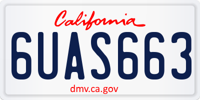 CA license plate 6UAS663