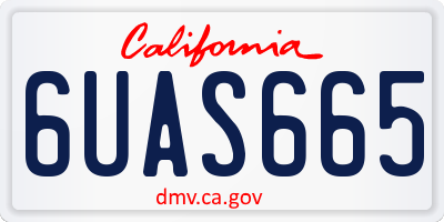CA license plate 6UAS665