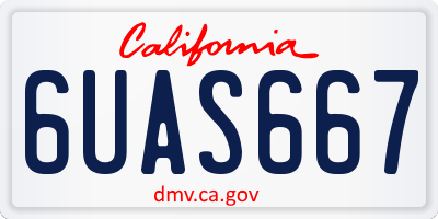 CA license plate 6UAS667