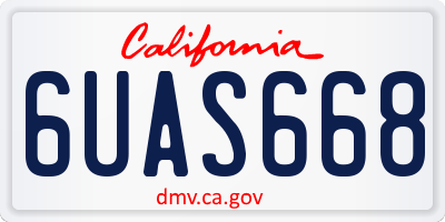CA license plate 6UAS668