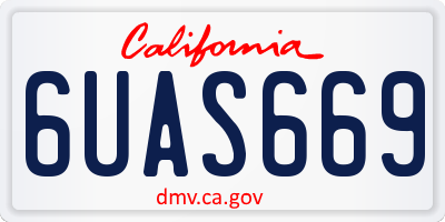 CA license plate 6UAS669