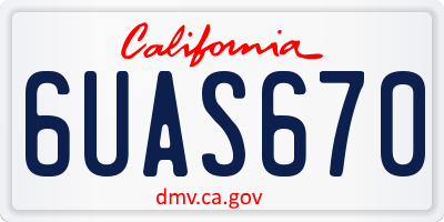 CA license plate 6UAS670
