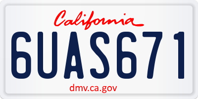 CA license plate 6UAS671
