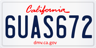CA license plate 6UAS672