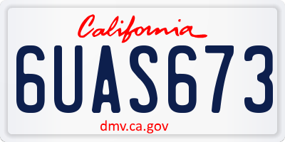 CA license plate 6UAS673