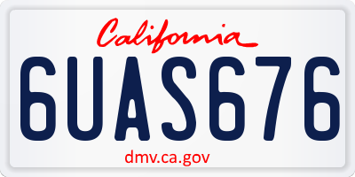 CA license plate 6UAS676