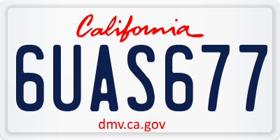 CA license plate 6UAS677