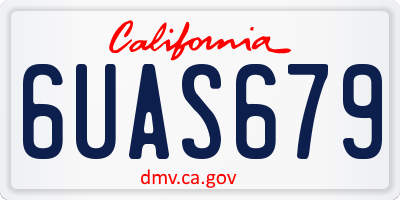 CA license plate 6UAS679