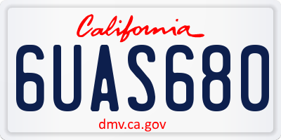 CA license plate 6UAS680