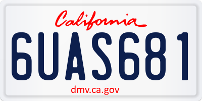 CA license plate 6UAS681
