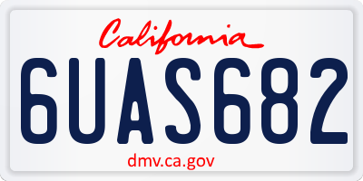 CA license plate 6UAS682