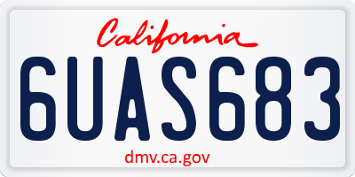 CA license plate 6UAS683
