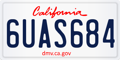 CA license plate 6UAS684