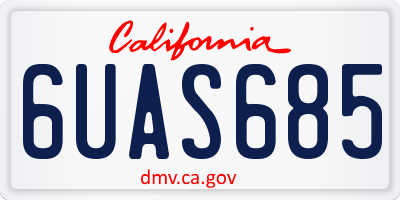 CA license plate 6UAS685