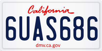 CA license plate 6UAS686