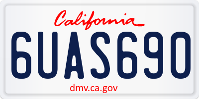 CA license plate 6UAS690