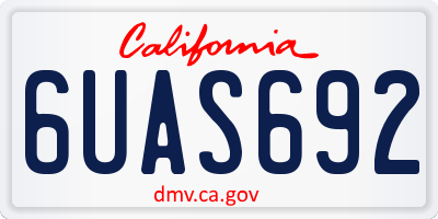 CA license plate 6UAS692
