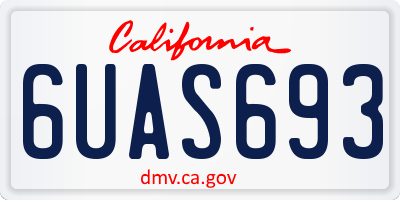 CA license plate 6UAS693