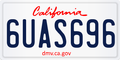 CA license plate 6UAS696