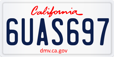CA license plate 6UAS697