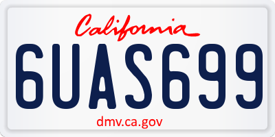 CA license plate 6UAS699